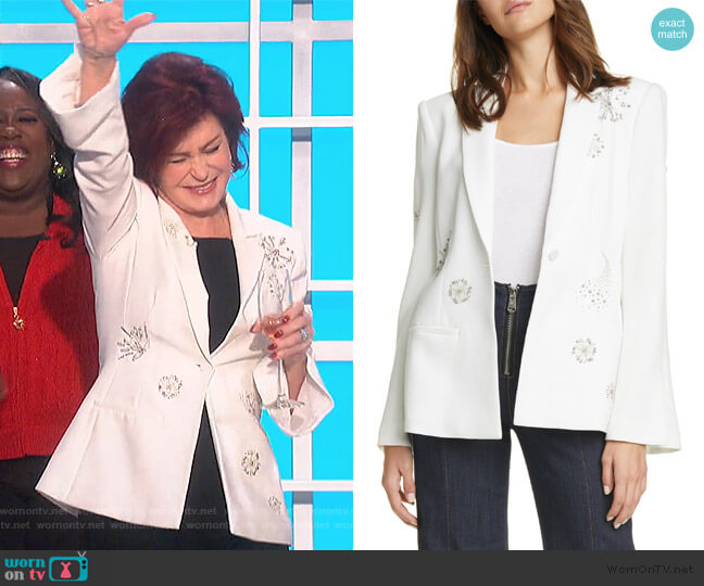 Cinq a Sept Rumi Embellished Blazer worn by Sharon Osbourne on The Talk