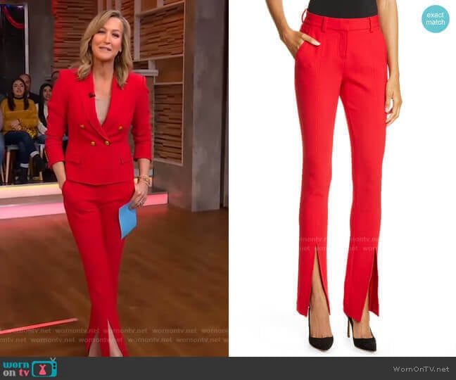 A.L.C. Conway Front Slit Pants worn by Lara Spencer on Good Morning America