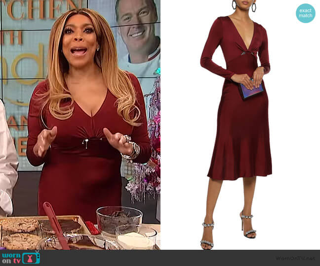 Cushnie Cutout embellished satin-jersey midi dress worn by Wendy Williams on The Wendy Williams Show