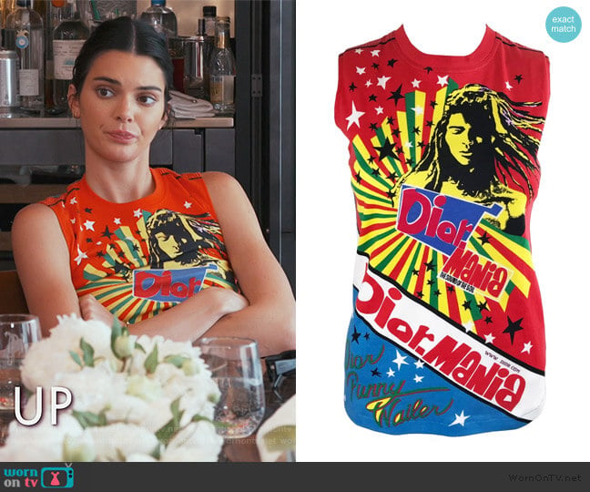 Christian Dior Print Logo Tank worn by Kendall Jenner on Keeping Up with the Kardashians