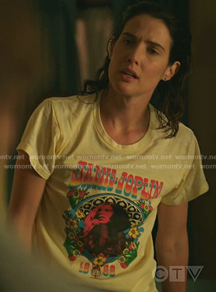 Dex’s Janis Joplin print tee on Stumptown