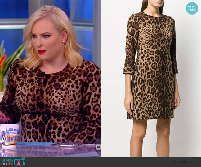 Dolce & Gabbana leopard print dress worn by Meghan McCain on The View