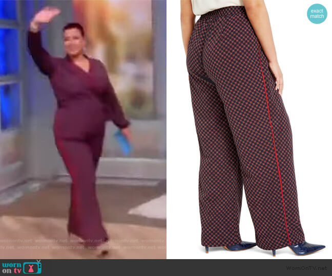 Eloquii Print Wide Leg Pants worn by Ana Navarro on The View