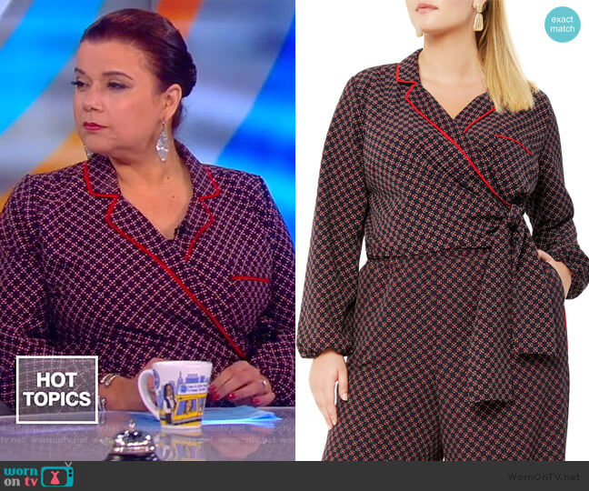 Eloquii Print Wrap Top worn by Ana Navarro on The View