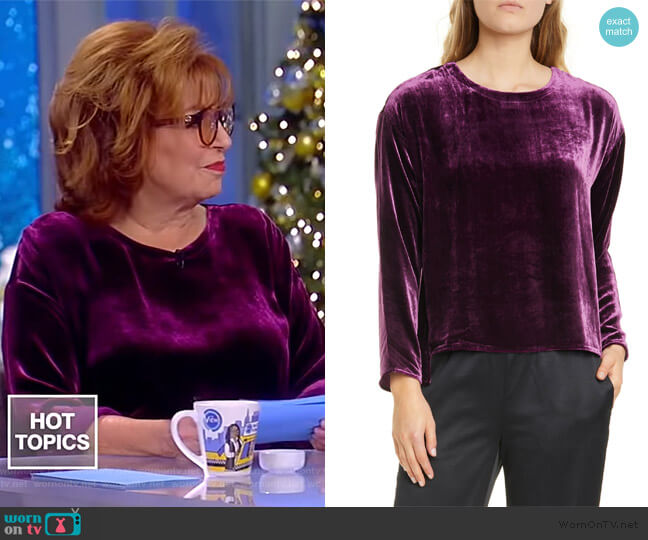 Eileen Fisher Ballet Neck Velvet Box Top worn by Joy Behar on The View