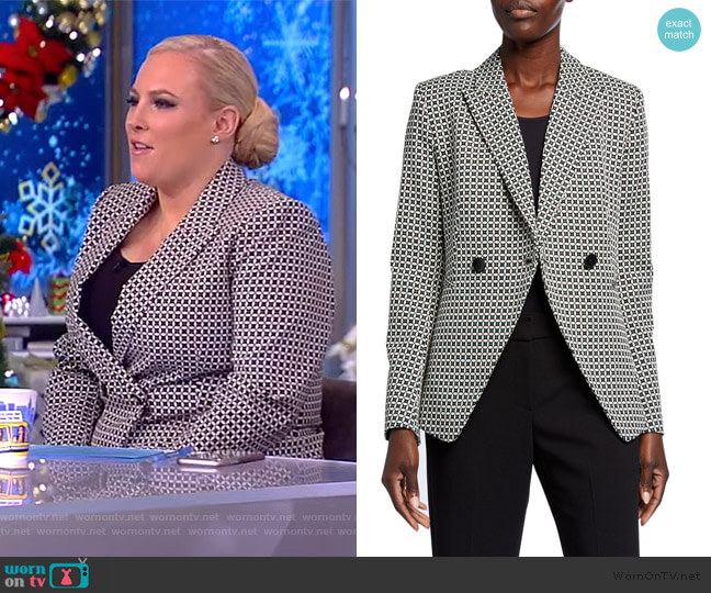 Elie Tahari Jezebel Geo Double-Breasted Jacket worn by Meghan McCain on The View