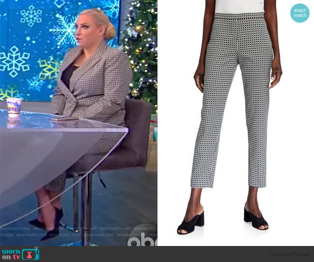 Elie Tahari Marcia Geometric Straight-Leg Ankle Pants worn by Meghan McCain on The View