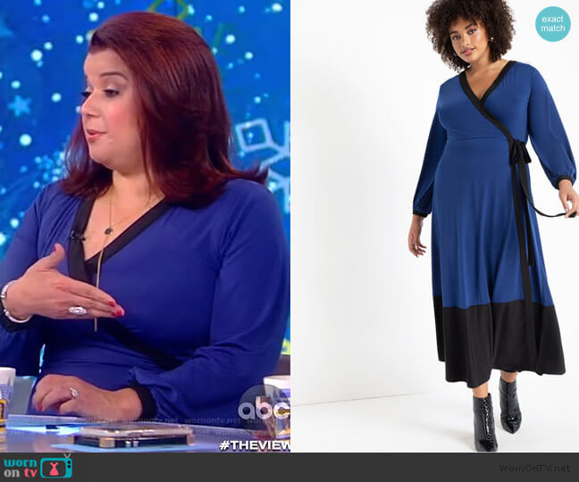 Eloquii Colorblocked Wrap Dress worn by Ana Navarro on The View