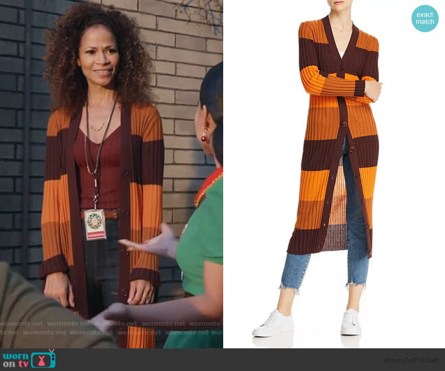 Equipment Verelle Striped Wool Long Cardigan