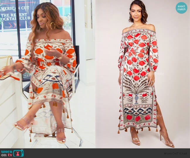 L'atiste Bohemian Rose Print Maxi Dress worn by Porsha Williams on The Real Housewives of Atlanta