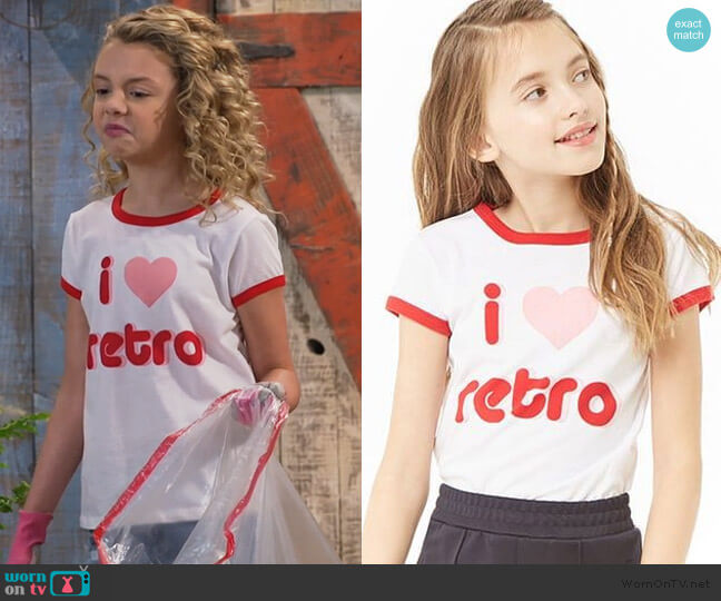 Forever 21 Love Retro Tee worn by Destiny Baker (Mallory James Mahoney) on Bunkd