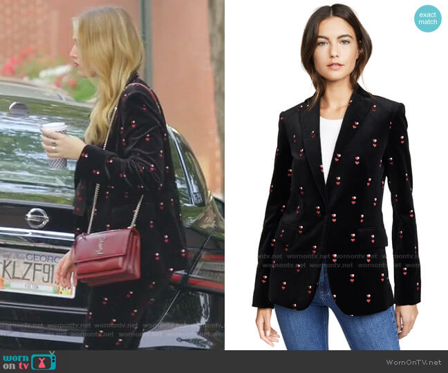 Frame Classic Velvet Blazer worn by Kirby Anders (Maddison Brown) on Dynasty