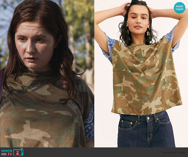Free People We The Free Printed Clarity Tee worn by Debbie Gallagher (Emma Kenney) on Shameless