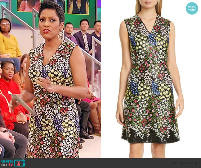 Giambattista Valli Sleeveless Multi-Print Dress worn by Tamron Hall on Tamron Hall Show