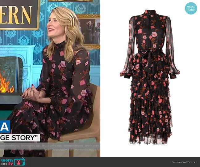 Giambattista Valli Floral Tiered Ruffle Dress