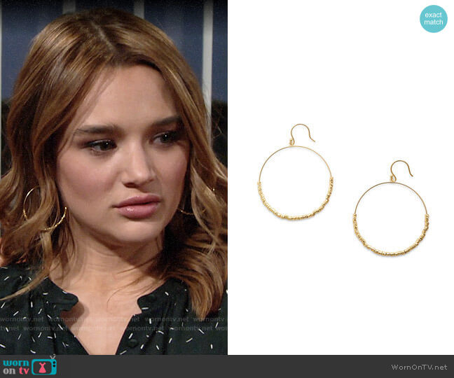Gorjana Laguna Drop Hoops worn by Summer Newman (Hunter King) on The Young and the Restless
