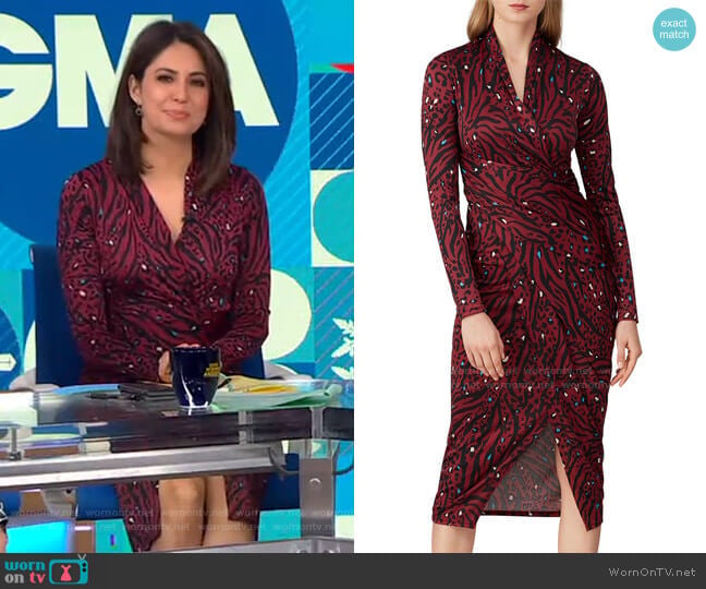 Great Jones Animal Printed Sheath Dress worn by Cecilia Vega on Good Morning America