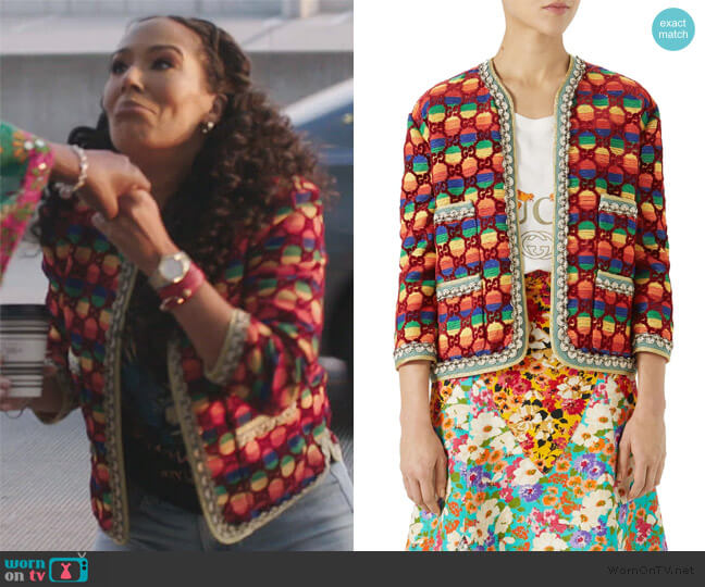 Gucci GG Rainbow Stripe Velvet Jacket