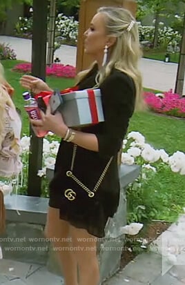 Shannon’s black velvet Gucci bag on The Real Housewives of Orange County