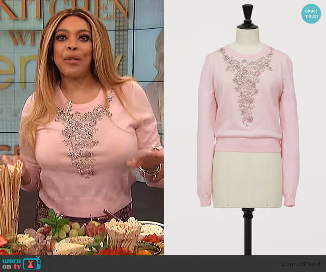 H&M Sweater with Rhinestones worn by Wendy Williams on The Wendy Williams Show
