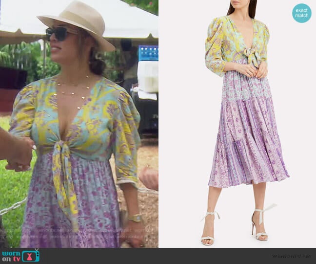 Hemant Nandita Layla Paisley Dress worn by Kelly Dodd on The Real Housewives of Orange County