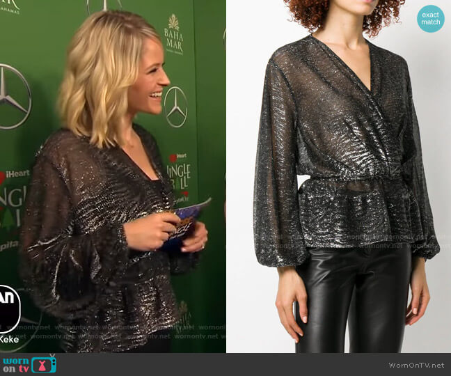 Iro Maryle Wrap Blouse worn by Sara Haines on Good Morning America