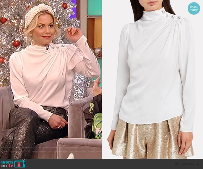 Intermix Charity Embellished Silk Blouse