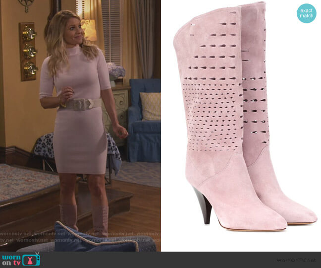 Isabel Marant Lurrey suede boots worn by DJ Tanner-Fuller (Candace Cameron Bure) on Fuller House