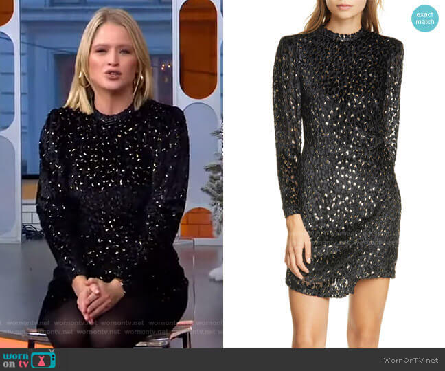 A.L.C. Jane Velvet Dress worn by Sara Haines on Good Morning America