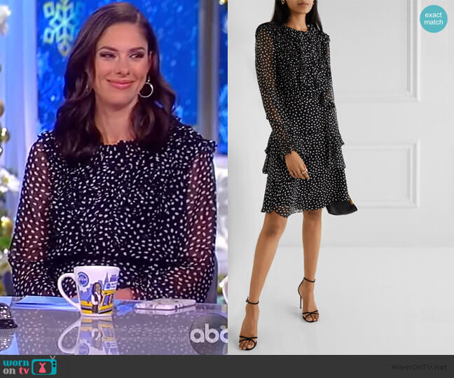 Jason Wu Small Dot Long Sleeve Dress worn by Abby Huntsman on The View