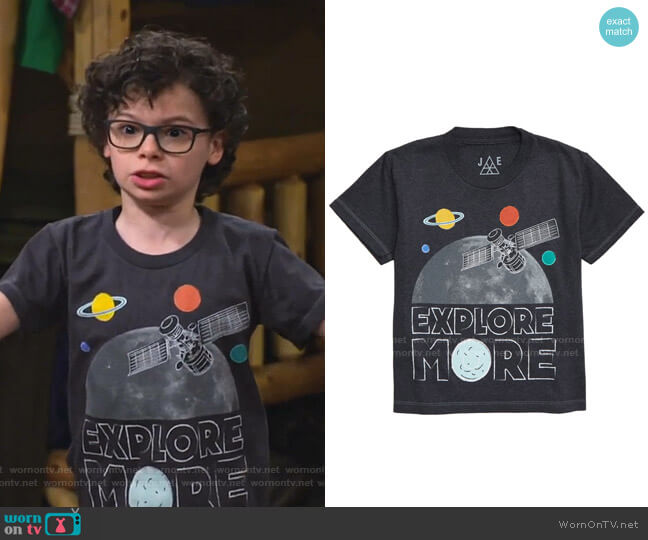 Jem Explore More Space Graphic T-Shirt worn by Matteo Silva (Raphael Alejandro) on Bunkd