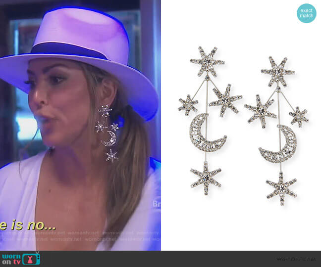 Jennifer Behr Andromeda Crystal Earrings worn by Kelly Dodd on The Real Housewives of Orange County