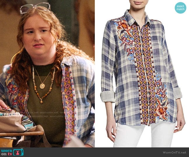 Johnny Was Workshop Plaid Caila Shirt worn by Ashlyn (Julia Lester) on High School Musical The Musical The Series