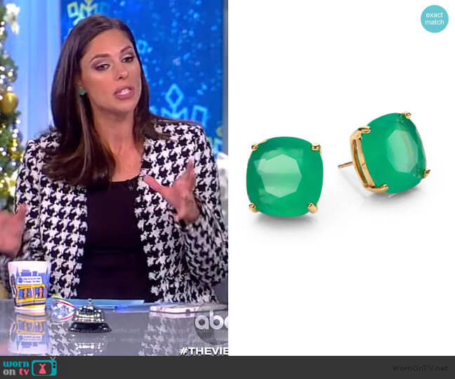 Kate Spade Small Square Stud Earrings worn by Abby Huntsman on The View