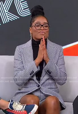 Keke’s houndstooth blazer and shorts on GMA Strahan Sara And Keke