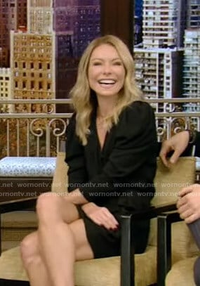 Kelly’s black wrap mini dress on Live with Kelly and Ryan