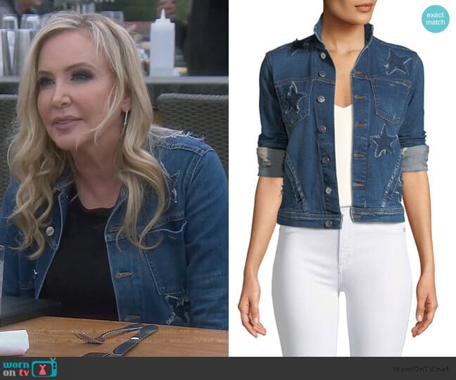 L'Agence Janelle Slim Raw-Edge Jacket worn by Shannon Beador on The Real Housewives of Orange County