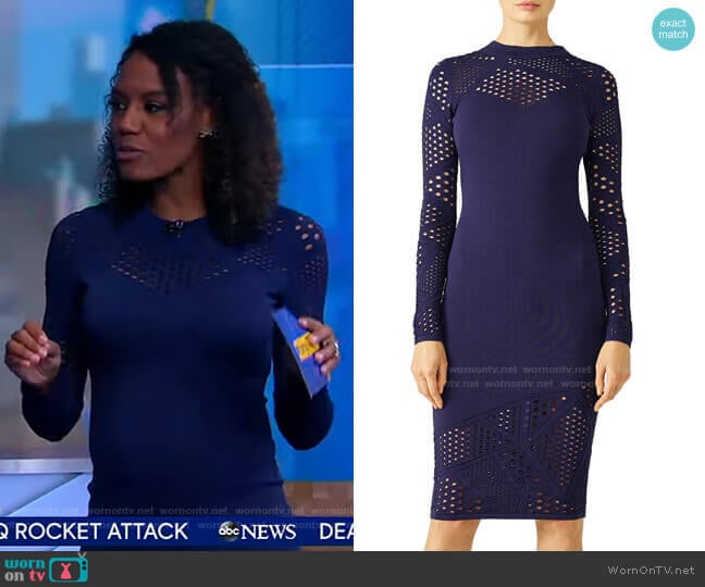 Milly Lasercut Sheath Dress worn by Janai Norman on Good Morning America