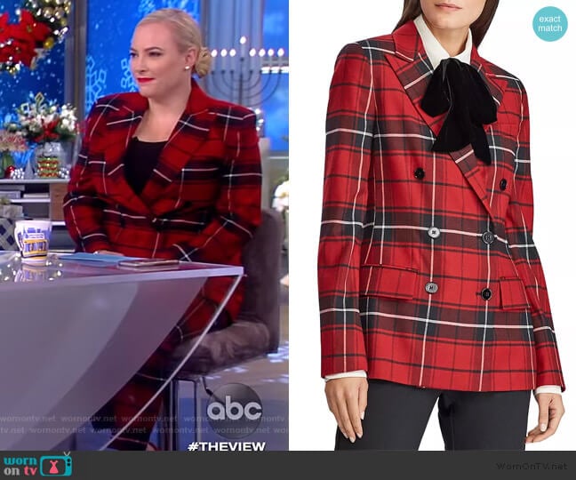 Lauren Ralph Lauren Plaid Double-Breasted Blazer worn by Meghan McCain on The View