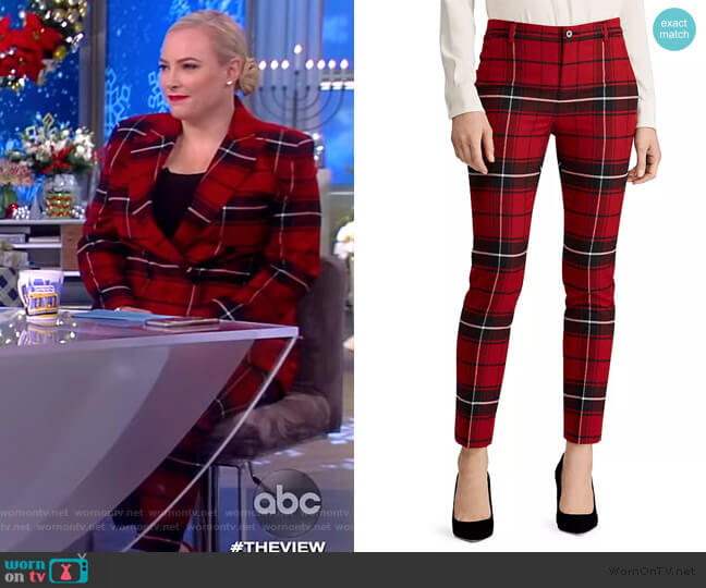 Ralph Lauren Plaid Straight-Leg Pants worn by Meghan McCain on The View