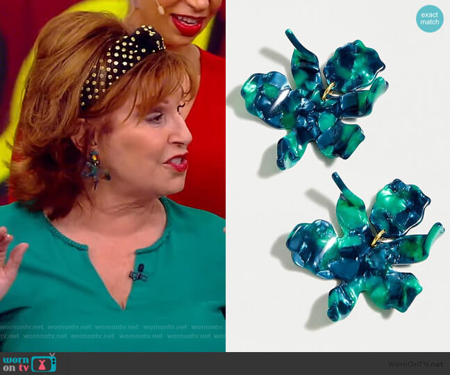 Lele Sadoughi Water Lily Earrings worn by Joy Behar on The View