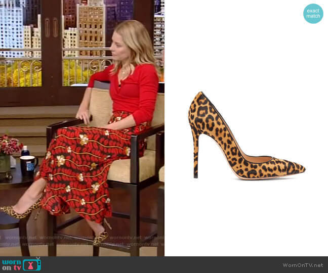 Gianvito Rossi Leopard-Print Pumps worn by Kelly Ripa on Live with Kelly and Mark