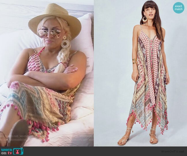 Love Stitch Posey Sheer Paisley Dress worn by Gina Kirschenheiter on The Real Housewives of Orange County