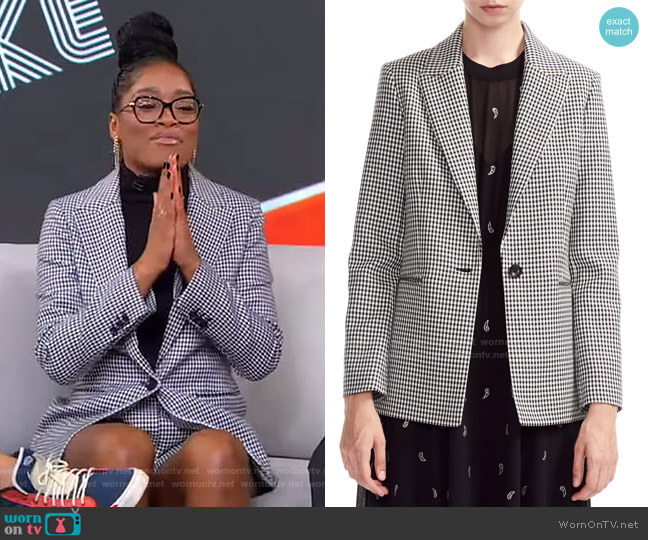 Maje Vadimy Houndstooth Jacket worn by Keke Palmer on Good Morning America