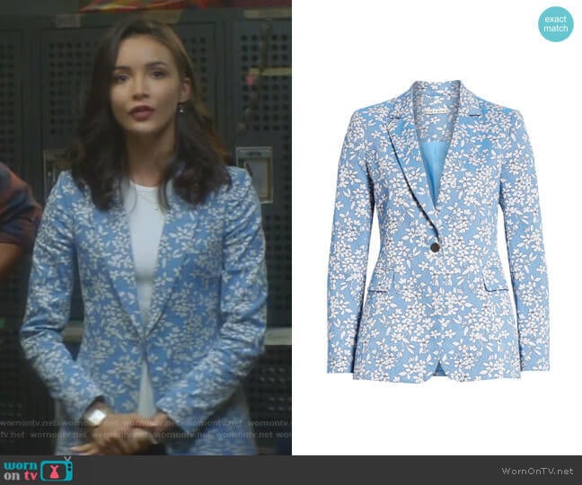 Alice + Olivia Macey Blazer worn by Bess (Maddison Jaizani) on Nancy Drew