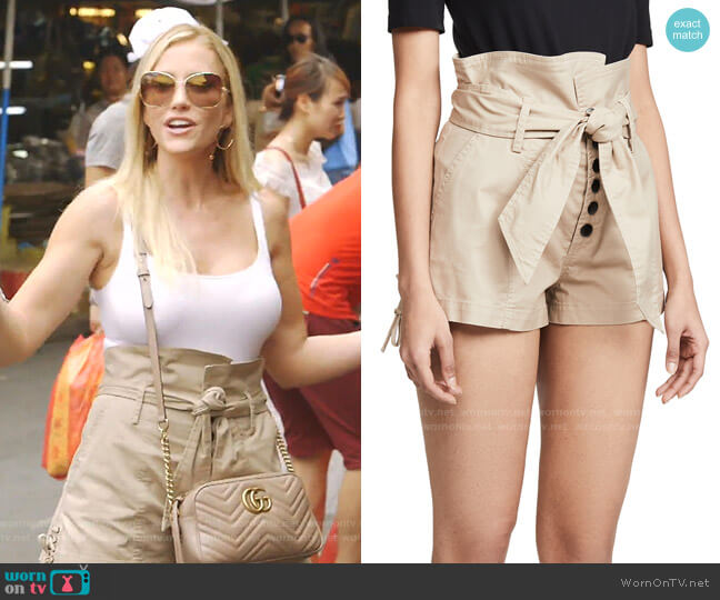 Marissa Webb Gia Canvas Shorts worn by Stephanie Hollman on The Real Housewives of Dallas