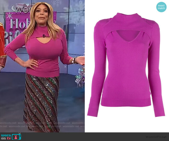 Milly Cutout Jersey Jumper worn by Wendy Williams on The Wendy Williams Show