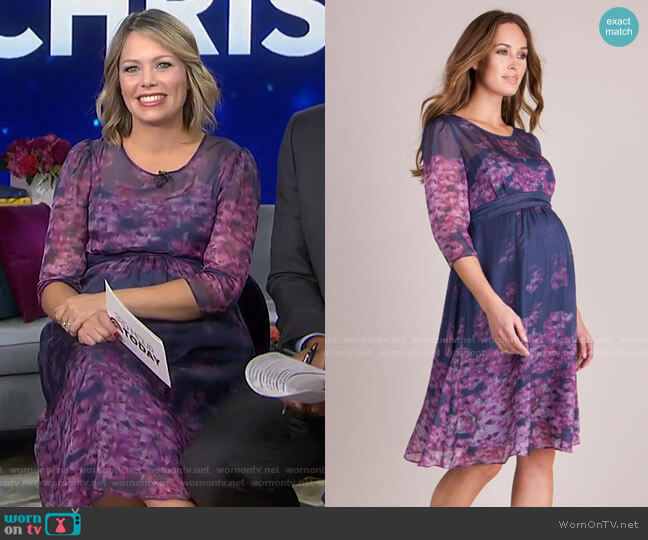 Seraphine Floral Silk Maternity Dress worn by Dylan Dreyer on Today