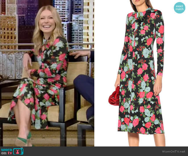 Erdem Nolene Midi Dress worn by Kelly Ripa on Live with Kelly and Mark