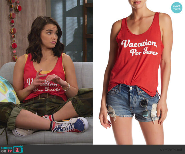 PST by Project Social Vacation Por Favor Tank worn by Alexa Mendoza (Paris Berelc) on Alexa & Katie